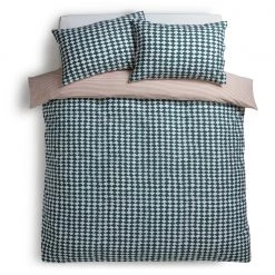 Habitat Cotton Scallop Teal Reversible Bedding Set Double Bedding