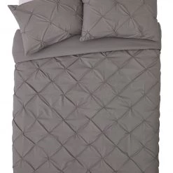 Habitat Hadley Pintuck Grey Bedding Set Double Bedding