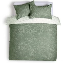 Habitat Linear Leaf Sage Green Bedding Set Single Multicoloured Bedding