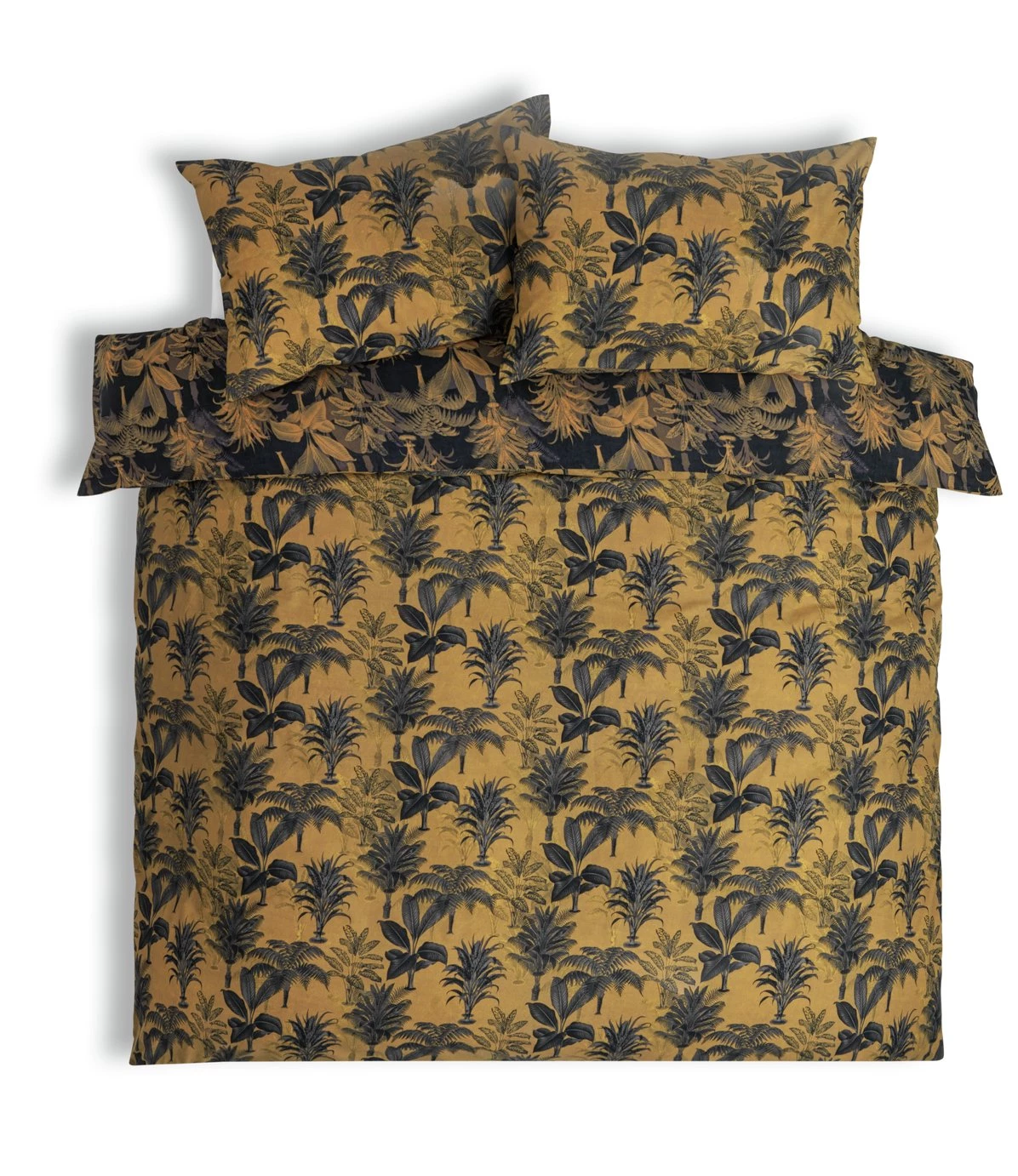 Habitat Palm Floral Print Mustard Bedding Set Single Duvet Covers And Sets 5 Habitat Palm Floral Print Mustard Bedding Set Single Duvet Covers And Sets - Image 3