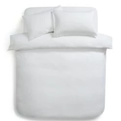 Habitat Linen Plain White Bedding Set Double Bedding