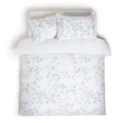 Habitat Textured Look Leaf Green Bedding Set Single White Bedding