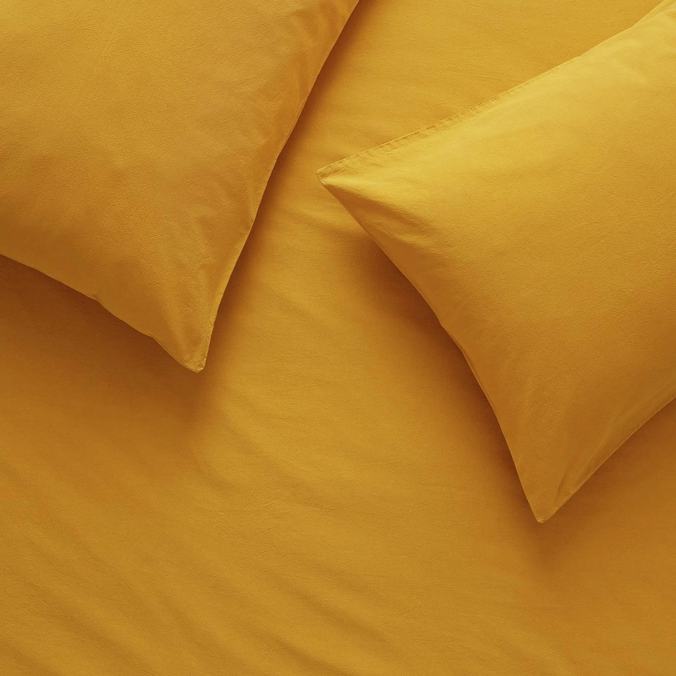 Habitat Stonewashed Cotton Plain Mustard Bedding Set Double White Duvet Covers And Sets 5 Habitat Stonewashed Cotton Plain Mustard Bedding Set Double White Duvet Covers And Sets - Image 3