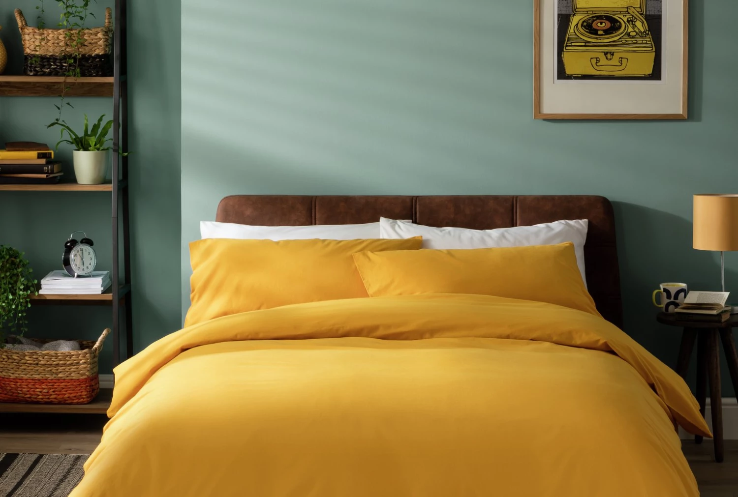 Habitat Stonewashed Cotton Plain Mustard Bedding Set Double White Duvet Covers And Sets 7 Habitat Stonewashed Cotton Plain Mustard Bedding Set Double White Duvet Covers And Sets - Image 5