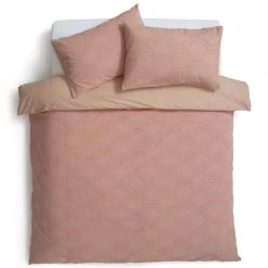 Habitat Cotton Jacquard Geometric Peach Bedding Set Double Blush Pink Duvet Covers And Sets