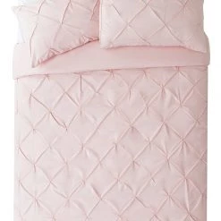 Habitat Hadley Pintuck Blush Pink Bedding Set Double Duvet Covers And Sets