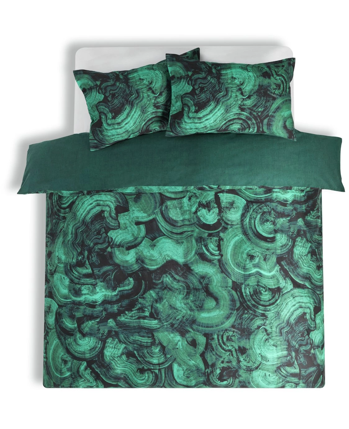 Habitat Cotton Malachite Print Green Bedding Set Double Duvet Covers And Sets 5 Habitat Cotton Malachite Print Green Bedding Set Double Duvet Covers And Sets - Image 3