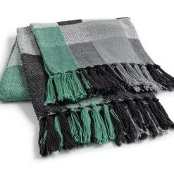 Habitat Block Woven Throw Grey 125x150cm Blankets And Throws