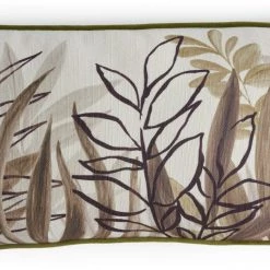 Habitat Leaf Print Cushion Brown 58x30cm Cushions