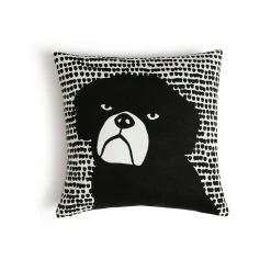 Habitat Willis Dog Print Cushion Black & White 43x43cm Home Furnishings