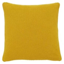 Habitat Paloma Knitted Cotton Cushion Saffron 45x45cm Cushions