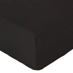 Habitat Cotton Rich Plain Black Fitted Sheet Double Bed Sheets