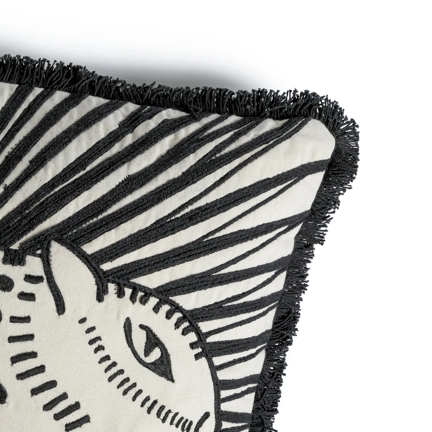 Habitat Embroidered Jungle Cushion Black 50x50cm Home Furnishings 8 Habitat Embroidered Jungle Cushion Black 50x50cm Home Furnishings - Image 6