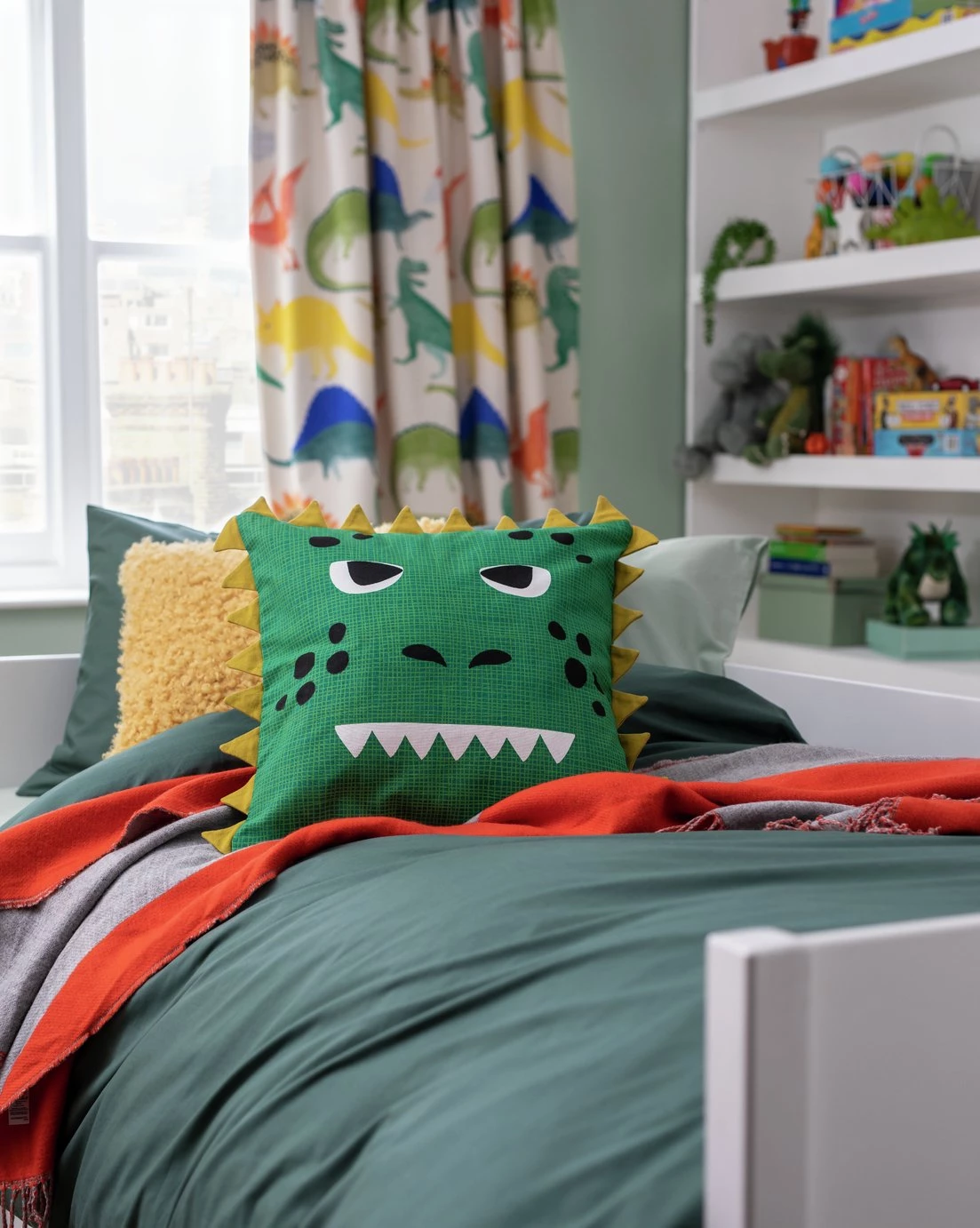 Habitat Kids Dino Cushion Green 43x43cm Home Furnishings 4 Habitat Kids Dino Cushion Green 43x43cm Home Furnishings - Image 2