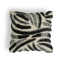 Habitat Skandi Tufted Wool Cushion Ivory & Black 50x50cm Home Furnishings