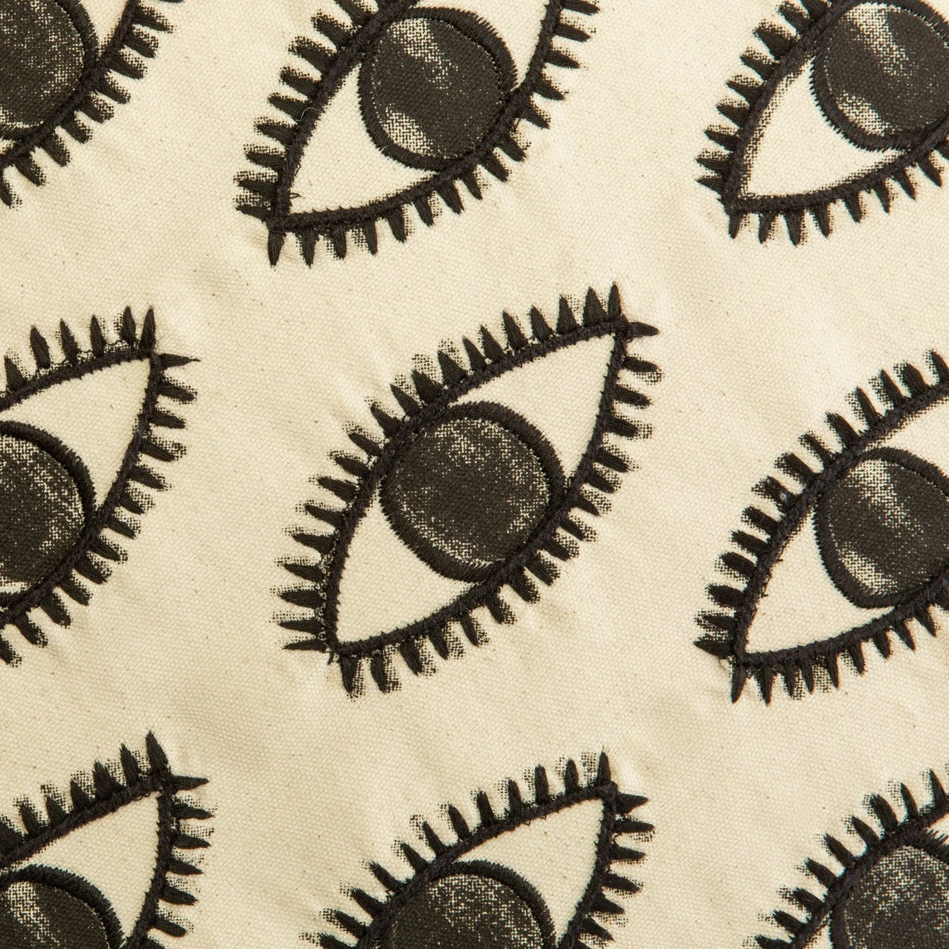Habitat Eyes Embroidered Cushion Cream 50x50cm Cushions 7 Habitat Eyes Embroidered Cushion Cream 50x50cm Cushions - Image 5