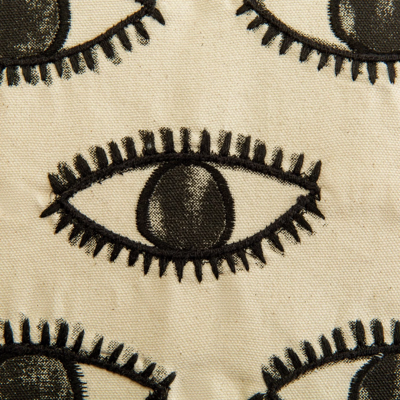 Habitat Eyes Embroidered Cushion Cream 50x50cm Cushions 9 Habitat Eyes Embroidered Cushion Cream 50x50cm Cushions - Image 7