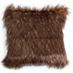 Habitat Plain Faux Fur Cushion Brown 43X43cm Cushions