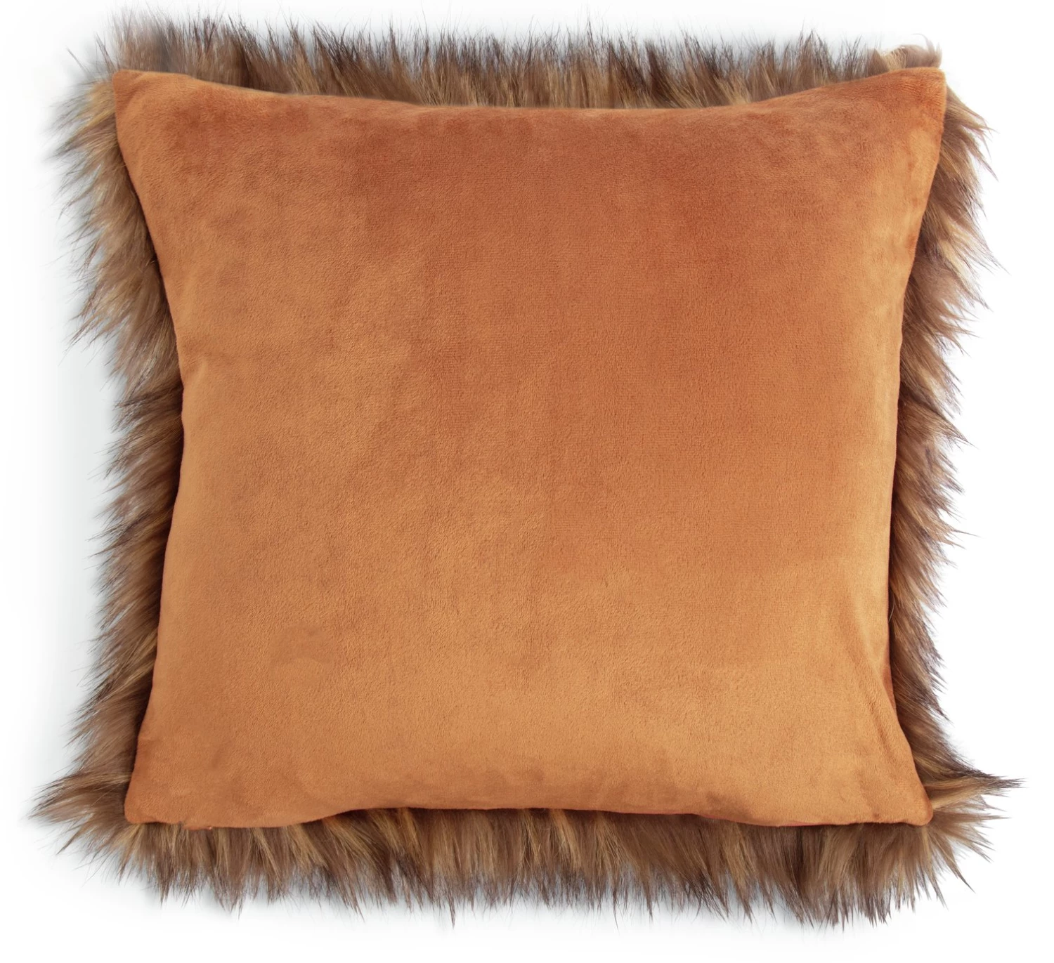 Habitat Plain Faux Fur Cushion Brown 43X43cm Cushions 6 Habitat Plain Faux Fur Cushion Brown 43X43cm Cushions - Image 4