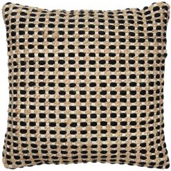 Habitat Jute Mono Check Cushion Natural 43X43cm Cushions