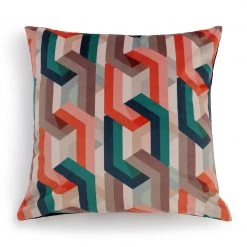 Habitat Chain Print Velvet Cushion Multicolor 43X43cm Home Furnishings