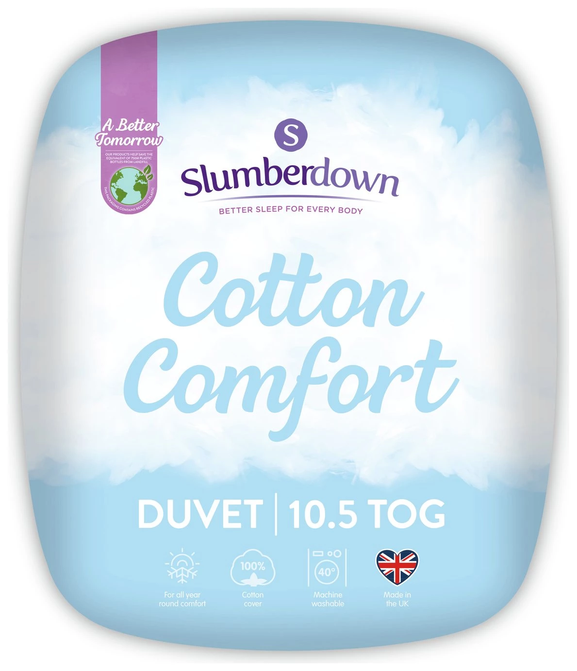 Slumberdown Cotton Comfort 10.5 Tog Duvet Single Duvets 3 Slumberdown Cotton Comfort 10.5 Tog Duvet Single Duvets