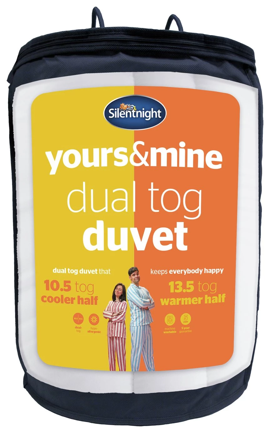 Silentnight Yours And Mine 10.5/ 13.5 Tog Duvet Double Bedding 3 Silentnight Yours And Mine 10.5/ 13.5 Tog Duvet Double Bedding