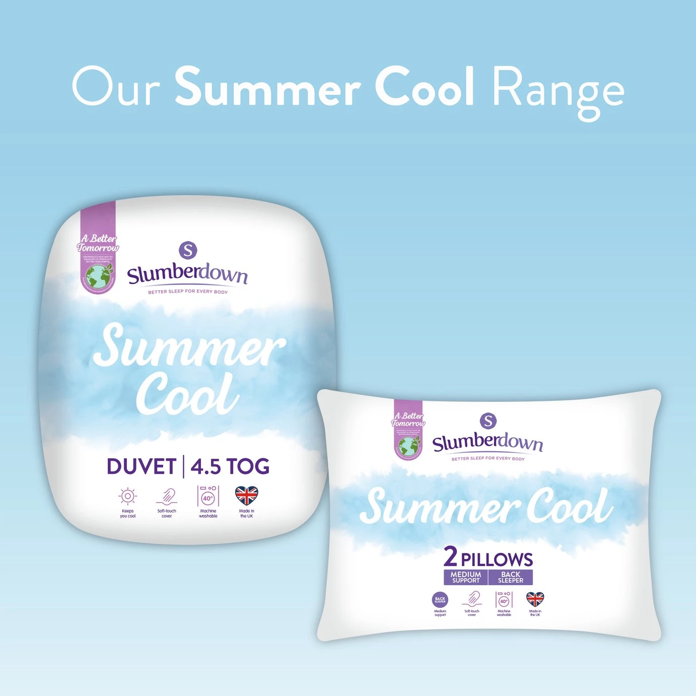 Slumberdown Summer Cool Medium Support Pillow 2 Pack Bedding 12 Slumberdown Summer Cool Medium Support Pillow 2 Pack Bedding - Image 10