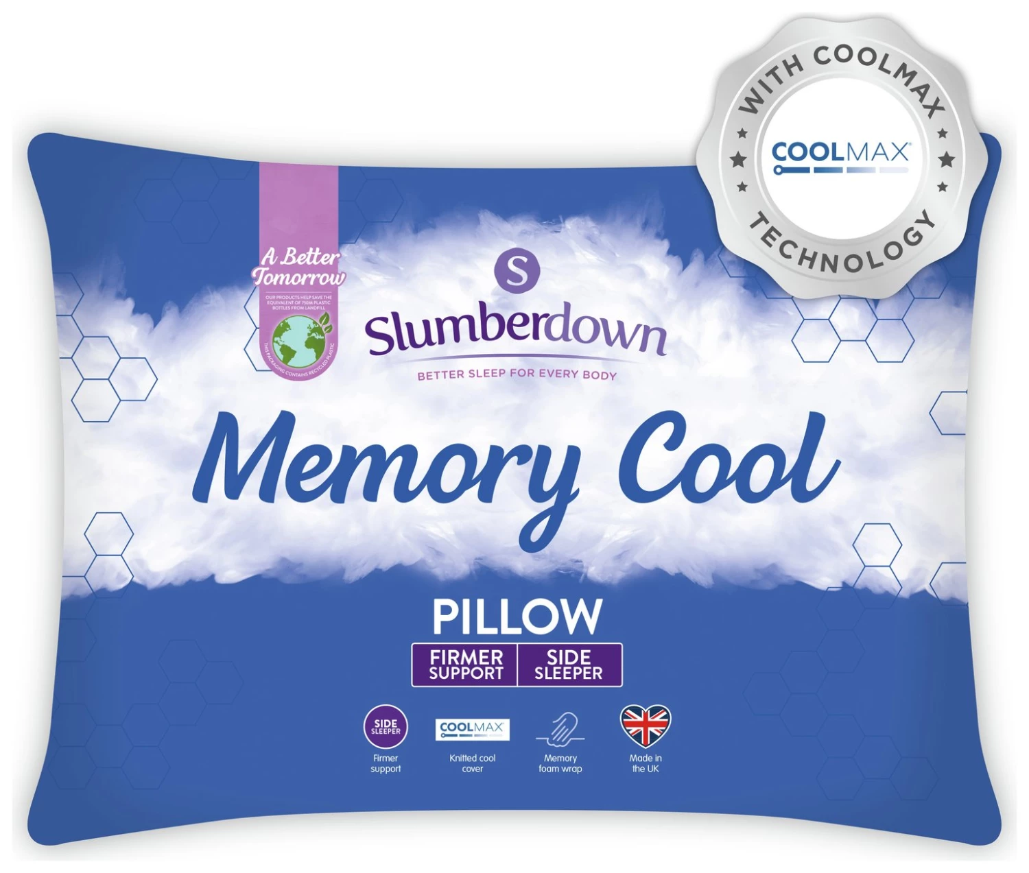 Slumberdown Cool Max Memory Support Firm Pillow Bedding 3 Slumberdown Cool Max Memory Support Firm Pillow Bedding