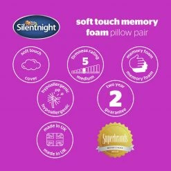 Silentnight Soft Touch Memory Foam Firm Pillow 2 Pack Pillows -Bedding Sales 2022 unnamed file 2763