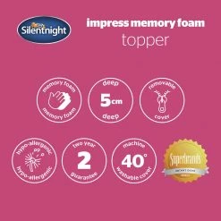 Silentnight 5cm Memory Foam Topper Single Bedding -Bedding Sales 2022 unnamed file 3164