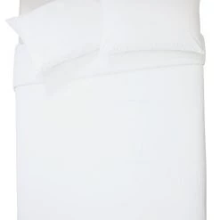 Habitat Cotton 200TC Plain White Bedding Set Double Duvet Covers And Sets