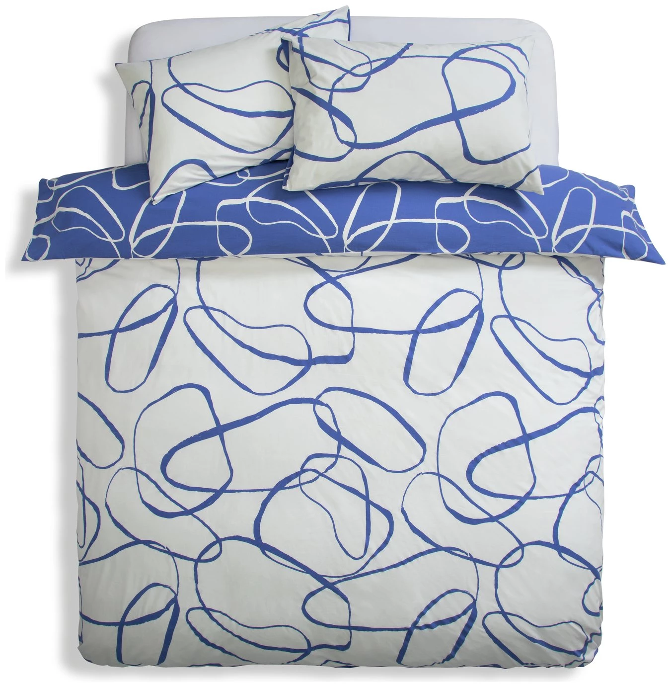 Habitat Linear Pebbles Blue & White Bedding Set Single Multicoloured Duvet Covers And Sets 6 Habitat Linear Pebbles Blue & White Bedding Set Single Multicoloured Duvet Covers And Sets - Image 4