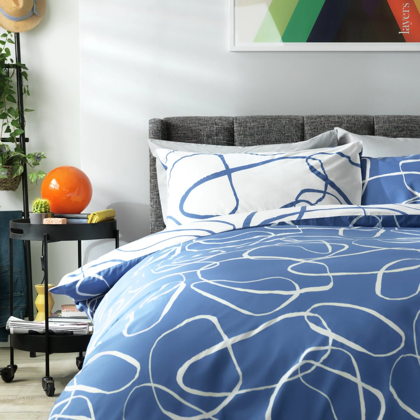 Habitat Linear Pebbles Blue & White Bedding Set Single Multicoloured Duvet Covers And Sets 7 Habitat Linear Pebbles Blue & White Bedding Set Single Multicoloured Duvet Covers And Sets - Image 5