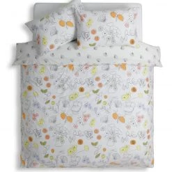 Habitat Illustration Print Multicolour Bedding Set Single Multicoloured Duvet Covers And Sets