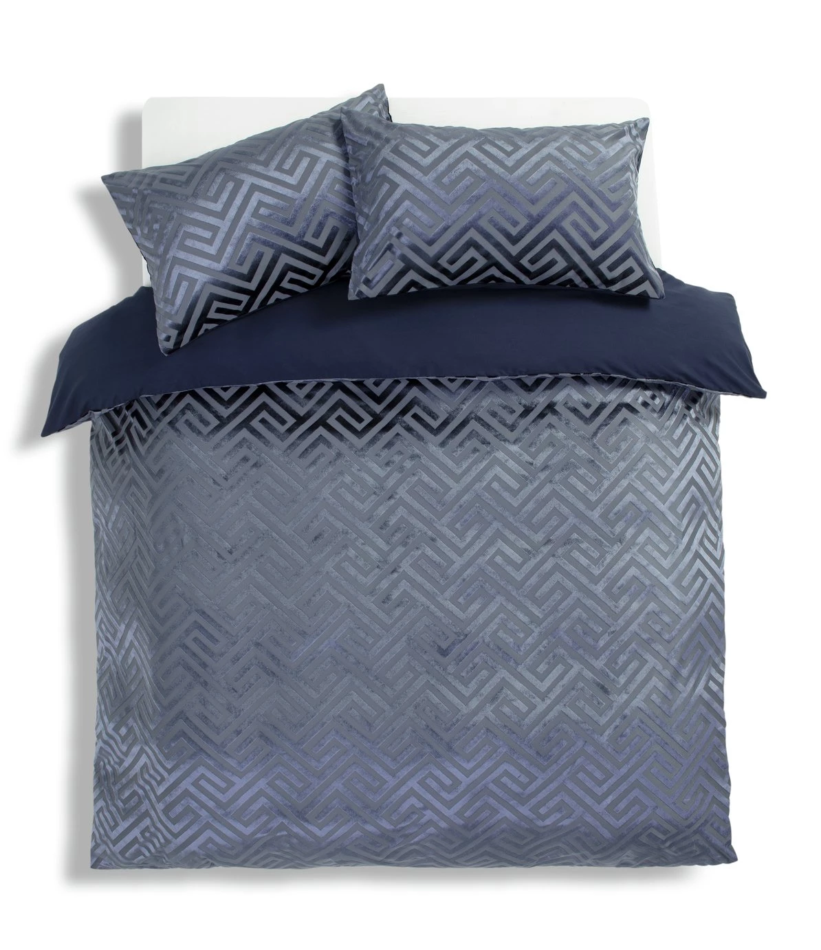 Habitat Velvet Geo Navy Bedding Set Single Bedding 5 Habitat Velvet Geo Navy Bedding Set Single Bedding - Image 3