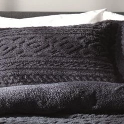 Habitat Cable Knit Fleece Plain Charcoal Bedding Set Single Bedding -Bedding Sales 2022 unnamed file 684