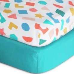 Habitat Kids Colourful Shapes 2 Pack Fitted Sheets Cot Multicoloured Kids Bedding -Bedding Sales 2022 unnamed file 69