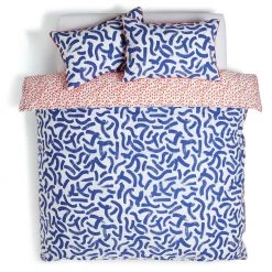 Habitat Studio Brush Marks Blue & White Bedding Set Single Duvet Covers And Sets