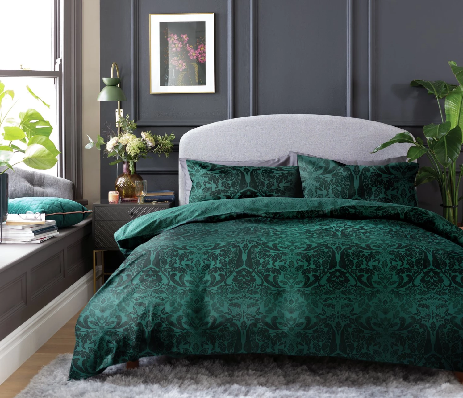 Habitat Floral Cheetah Print Green Bedding Set Single Bedding 6 Habitat Floral Cheetah Print Green Bedding Set Single Bedding - Image 4