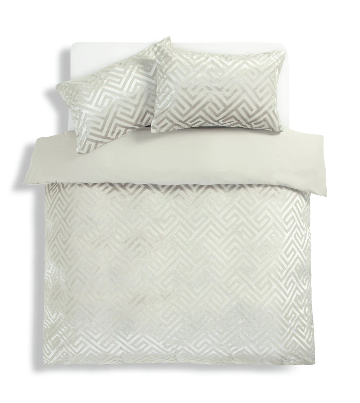 Habitat Geo Velvet Silver Bedding Set Single Duvet Covers And Sets 5 Habitat Geo Velvet Silver Bedding Set Single Duvet Covers And Sets - Image 3