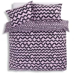 Habitat Wave Print Black & Pink Bedding Set Single Pink And Black Bedding -Bedding Sales 2022 unnamed file 989