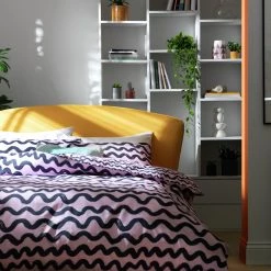 Habitat Wave Print Black & Pink Bedding Set Single Pink And Black Bedding -Bedding Sales 2022 unnamed file 994
